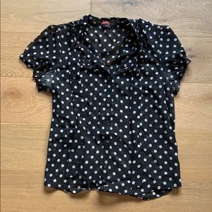 Forever 21 polka dot blouse with tie neck